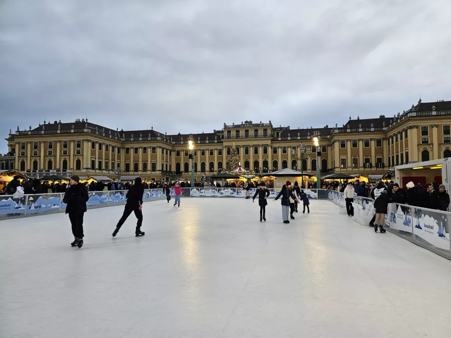 Isrink på Schönbrunns julmarknad