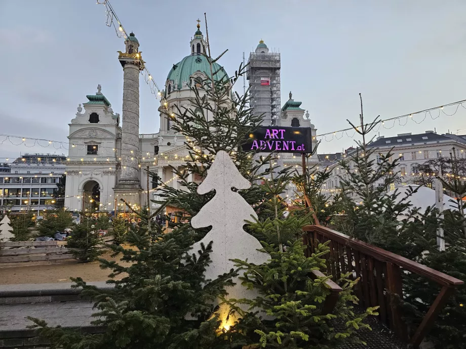 Marknader framför Karlskirche