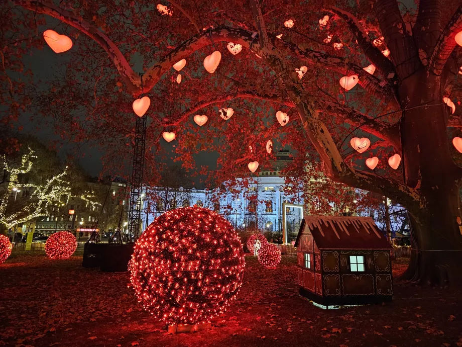 Julmarknad framför stadshuset