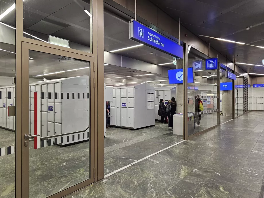 Bagageförvaringsskåp på Wien Hbf