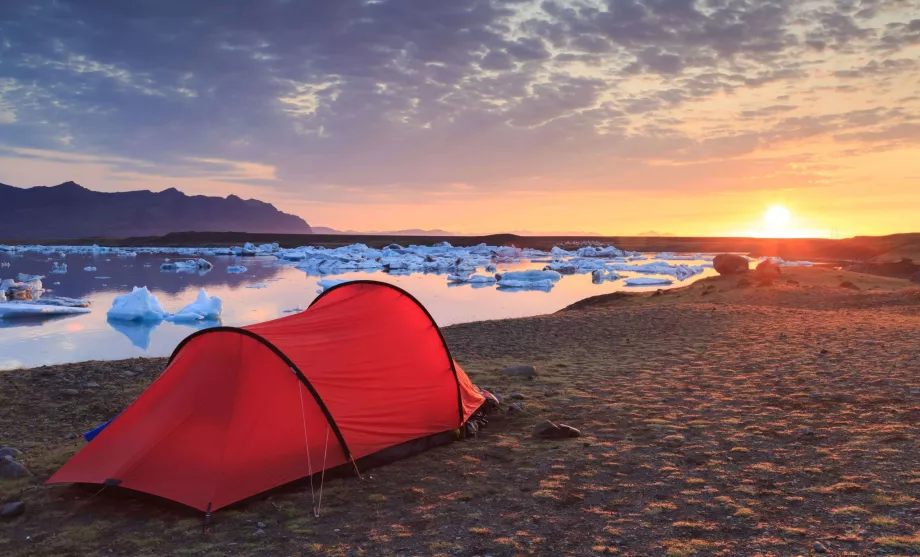 Camping på Island