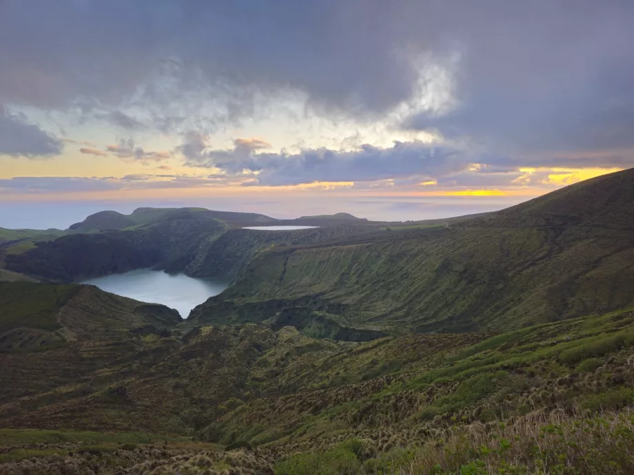 Miradouro Lagoas Funda e Rasa vid solnedgången