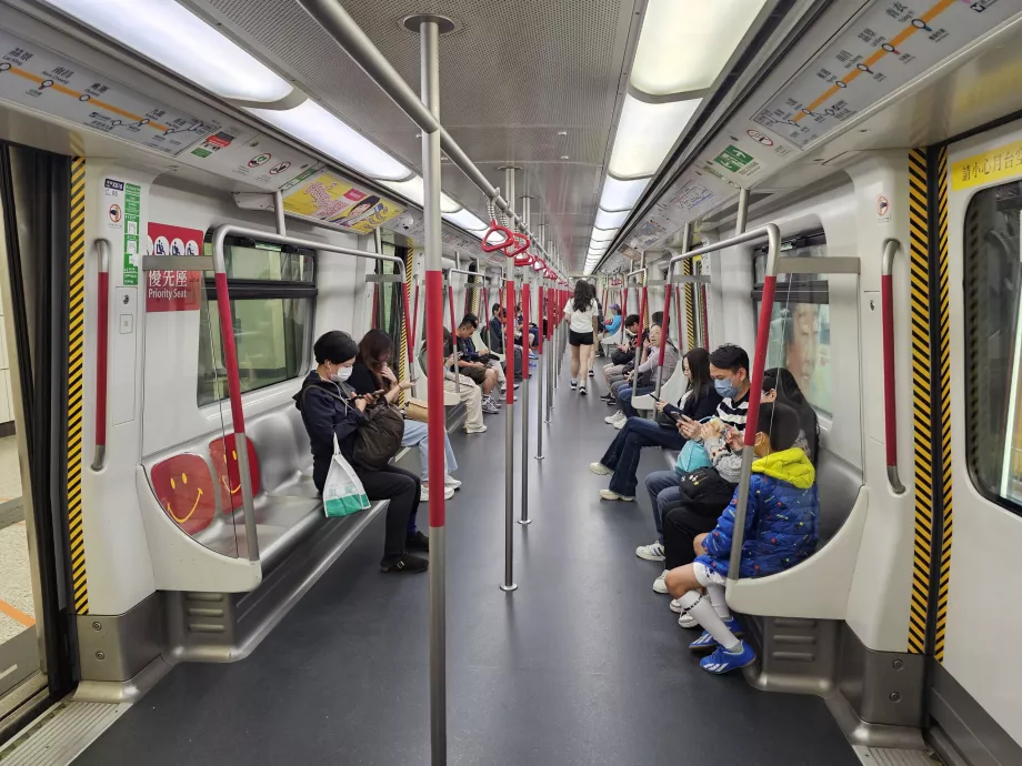 Hongkongs tunnelbana interiör