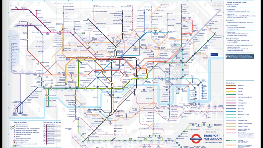 Karta över Londons tunnelbana