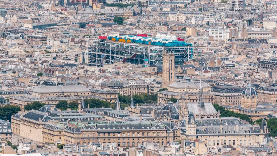 Centre Pompidou från Eiffeltornet