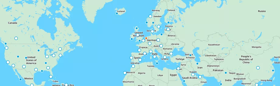 KLM:s ruttkarta